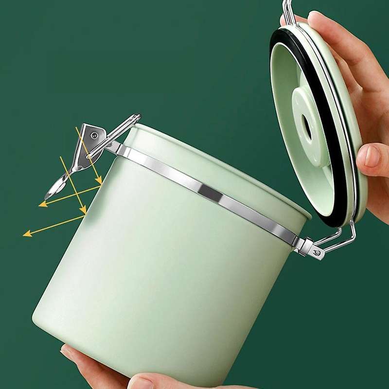 304 Stainless Steel Storage Jar with Lid Coffee Beans Tea Spice Oatmeal Sealing Organizer Kitchen Dr