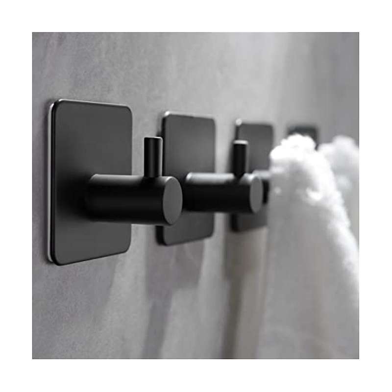 304 Stainless Steel Strong Steel Sticky Hook Free No Hole Single Hook Hook Bathroom Kitchen Door Me