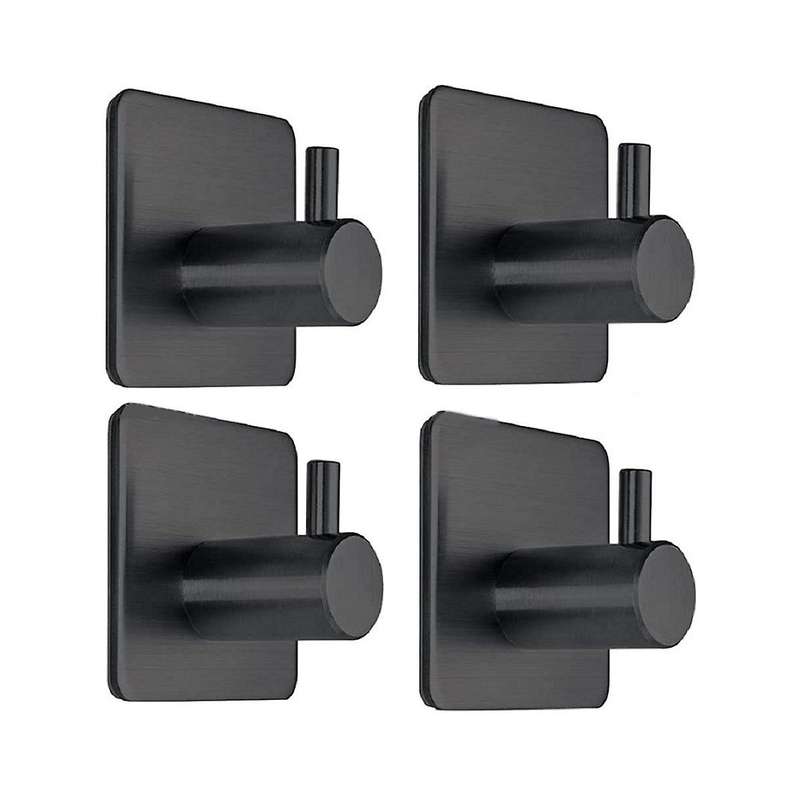 304 Stainless Steel Strong Steel Sticky Hook Free No Hole Single Hook Hook Bathroom Kitchen Door Me