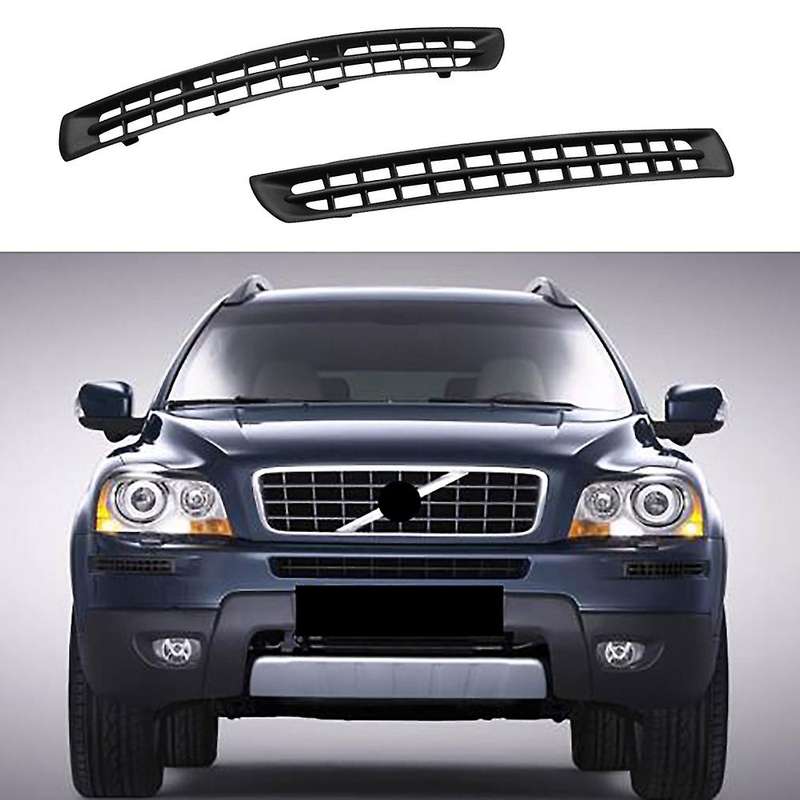 30678953 30678954 Black Pair Left Right Front Bumper Cover Trim Grille for XC90 2007-2014