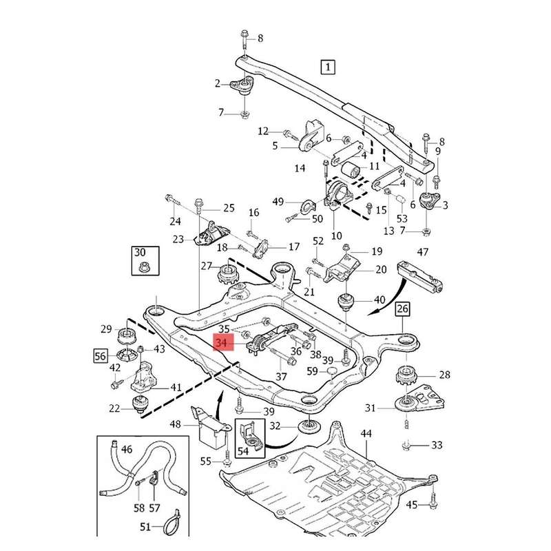 30680750 Lower Front Engine Gearbox Mount for S60 S70 V70 Xc70 Xc90 2001-2009 Lower Strut Mount