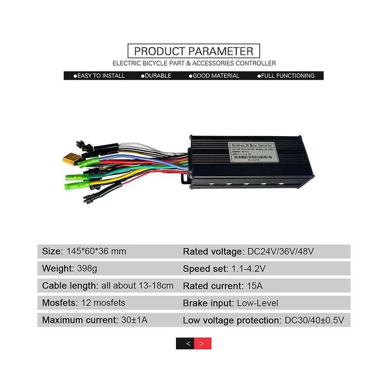 30a Three-mode Sine Wave Ebike Controller with Sw900 Display for 36v 48v 750w1000w Electric Bicycle