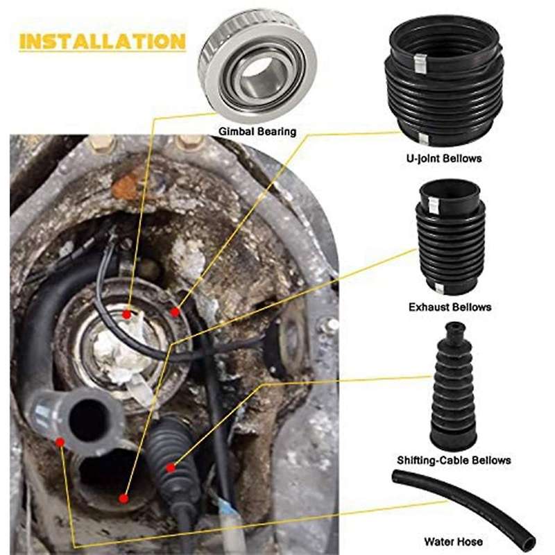 30-803099T1 Transom Bellows Repair Kit with Exhaust Bellows for MerCruiser Alpha One, Gen II Stern