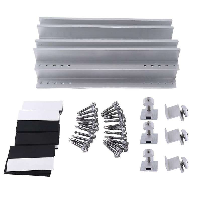 30cm Mini Rail Solar Bracket Solar Panel Photovoltaic Bracket 6 Rails + 4 Side Press + 2 Medium Pre