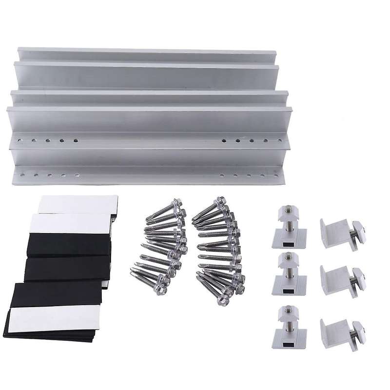 30cm Mini Rail Solar Bracket Solar Panel Photovoltaic Bracket 6 Rails + 4 Side Press + 2 Medium Pre