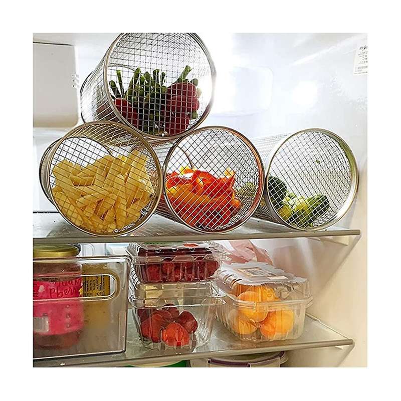 30cm Barbecue Rolling Grill Basket Bbq Net Tube Grill Basket Bbq Campfire Grid Family Travel Campin
