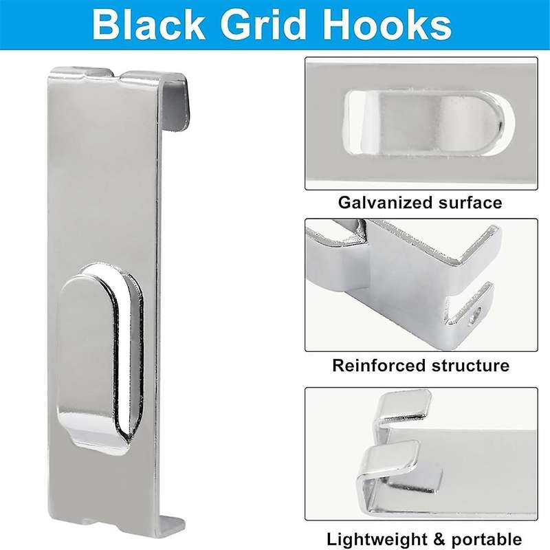 30Pc Gridwall Hooks Hangers,Grid Panel Hooks Grid Wall Hook Grid Wall Accessories Wire Grid Hook Gri