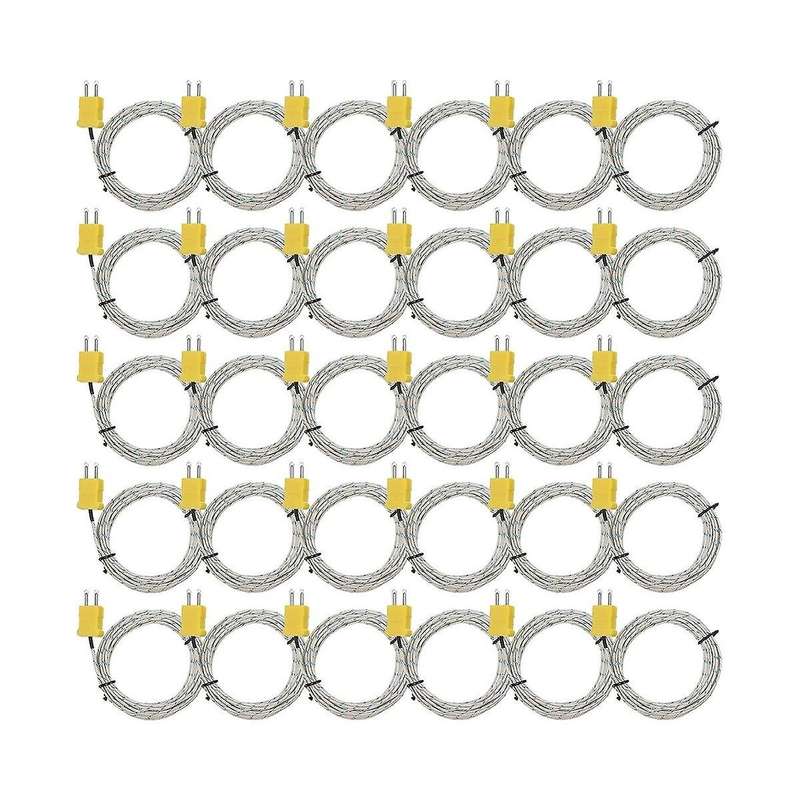 30pcs 3meters K Type Mini-connector Thermocouple Temperature Probe Sensor Temperature Sensing Line F