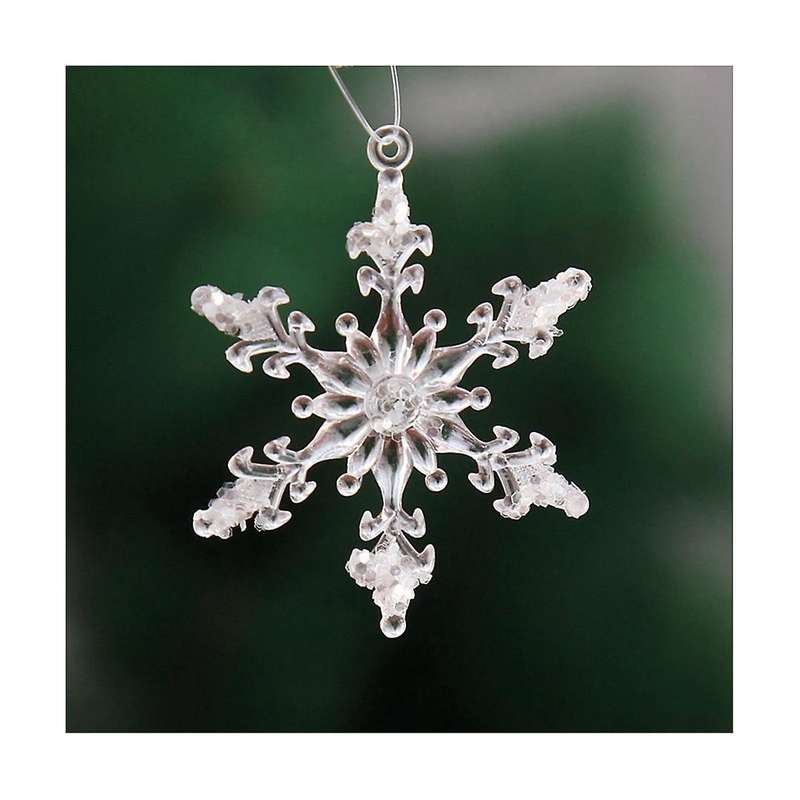 30pcs 4.5cm Christmas Transparent Sticky Snowflake Acrylic Christmas Hanging Ornament