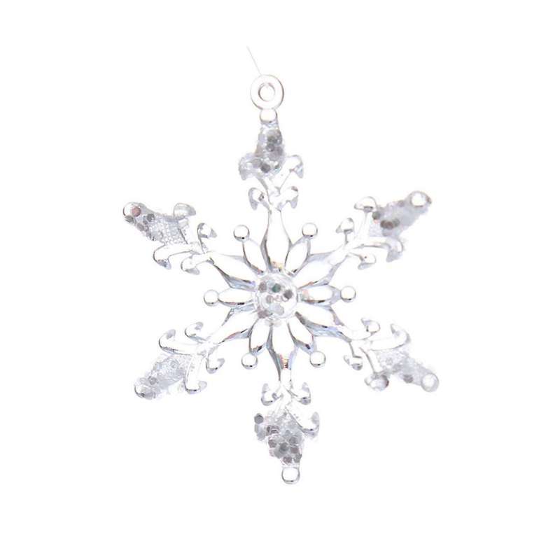 30pcs 4.5cm Christmas Transparent Sticky Snowflake Acrylic Christmas Hanging Ornament