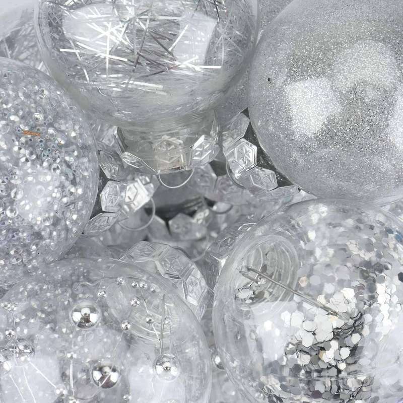 30pcs 6mm Decoration Ball, New Year's Hanging Ball, Party Pendant Props, Silver