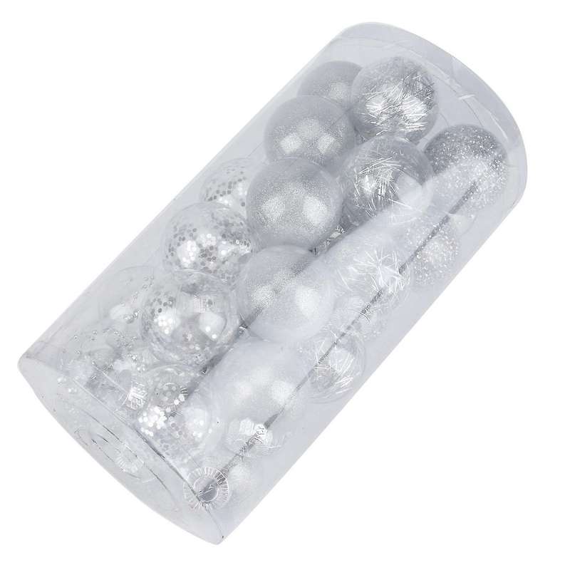 30pcs 6mm Decoration Ball, New Year's Hanging Ball, Party Pendant Props, Silver