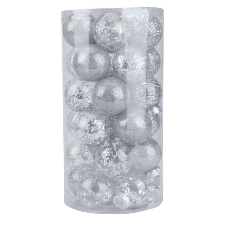 30pcs 6mm Decoration Ball, New Year's Hanging Ball, Party Pendant Props, Silver