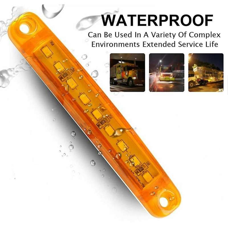 30Pcs Amber 9 LED Trailer Side Marker Lights Sealed Indicators 12V for Trucks Bus Trailer UTV SUV Pi