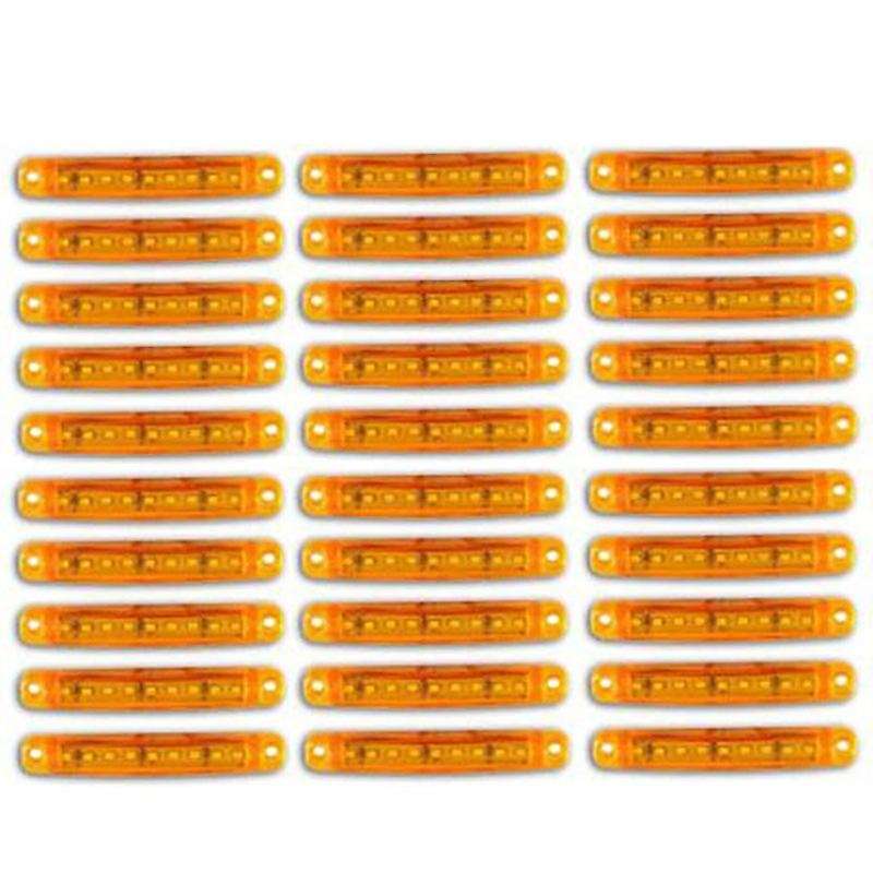 30Pcs Amber 9 LED Trailer Side Marker Lights Sealed Indicators 12V for Trucks Bus Trailer UTV SUV Pi