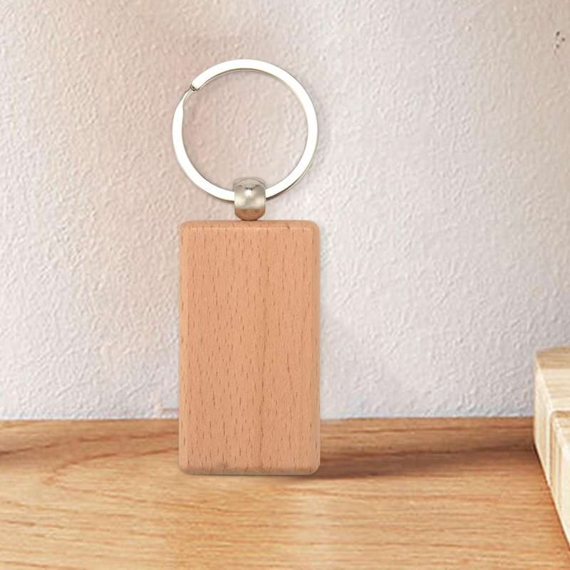 30Pcs Blank Wooden Key Chain Diy Wood Keychains Key Tags Can Diy Gifts