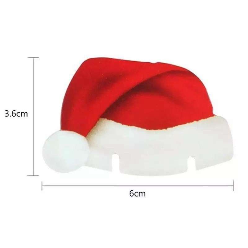 30pcs Christmas Cup Card Santa Hat Wine Glass Decor Ornaments Navidad New Year Gift Christmas Decora