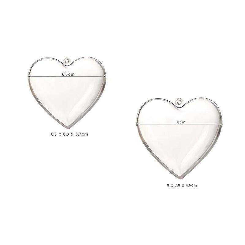 30pcs Clear Plastic Fillable Ball Ornament Heart Shape Diy Plastic Ball Bath Crafting Mold Valentin