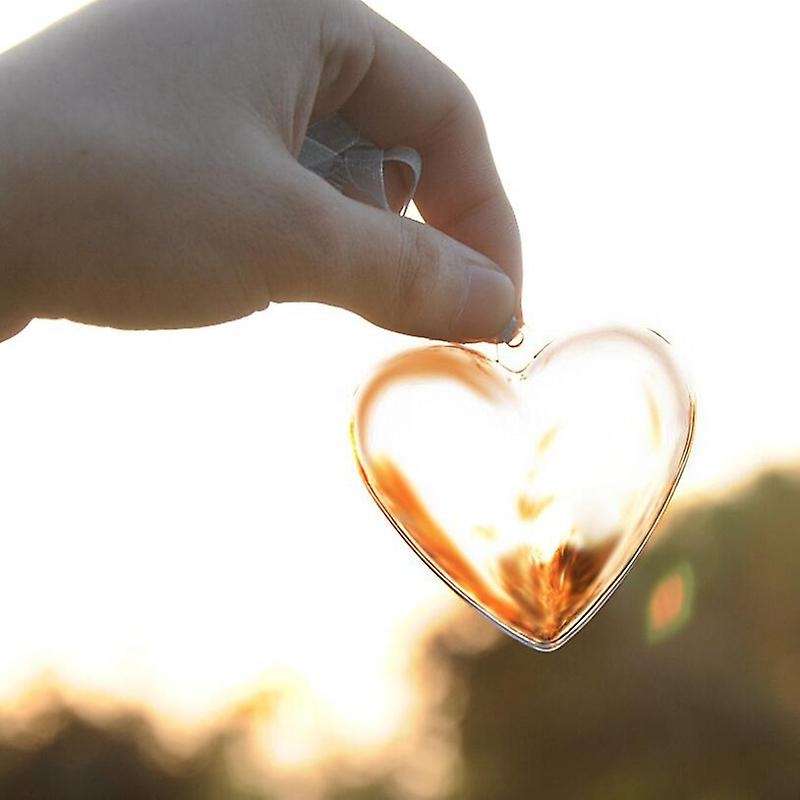 30pcs Clear Plastic Fillable Ball Ornament Heart Shape Diy Plastic Ball Bath Crafting Mold Valentin
