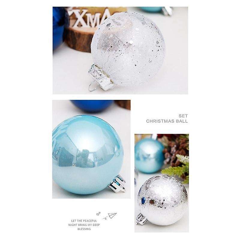 30Pcs Christmas Balls for Tree Blue Christmas Balls Plastic Ornaments
