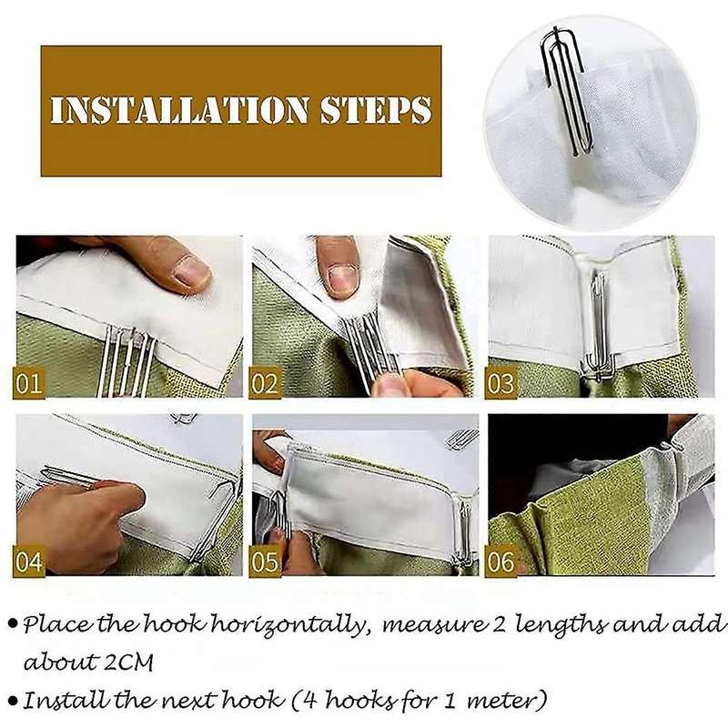 30Pcs Curtain Hook Four Fork Hook Curtain Accessories Curtain Cloth Ring Clamp Tracks 4 Prongs Pinch