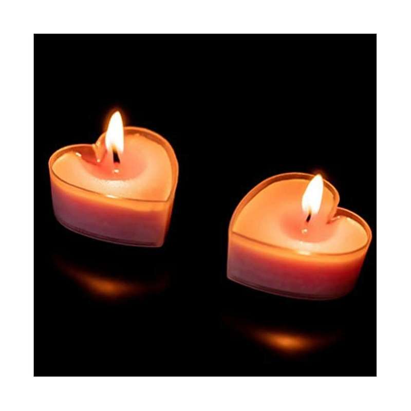 30pcs Heart Shaped Tea Light Candle Cups with Wicks Clear Love Heart Candle Wax Tins Jars Cases For