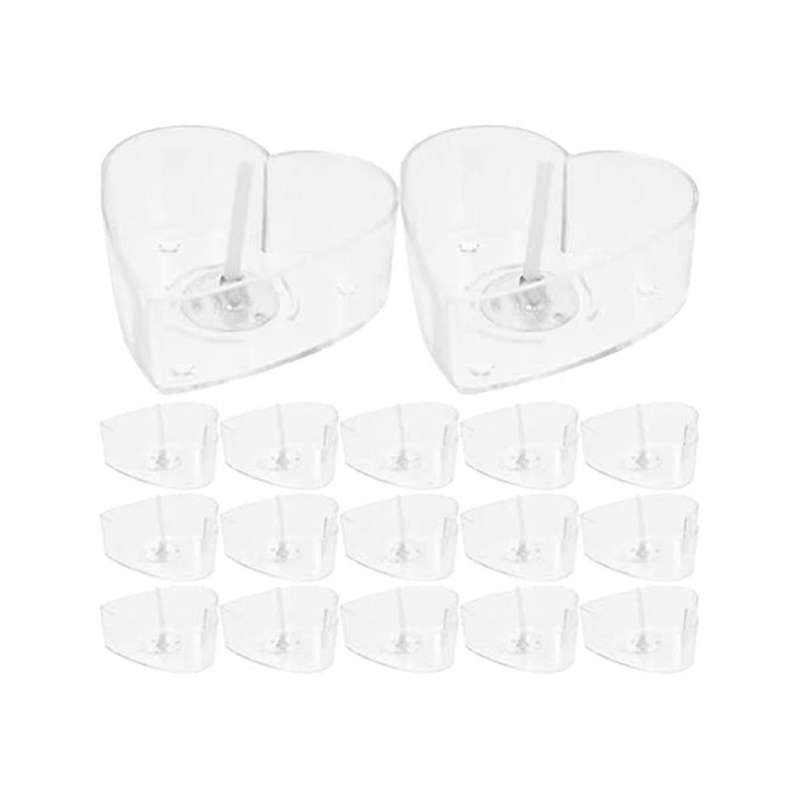 30pcs Heart Shaped Tea Light Candle Cups with Wicks Clear Love Heart Candle Wax Tins Jars Cases For