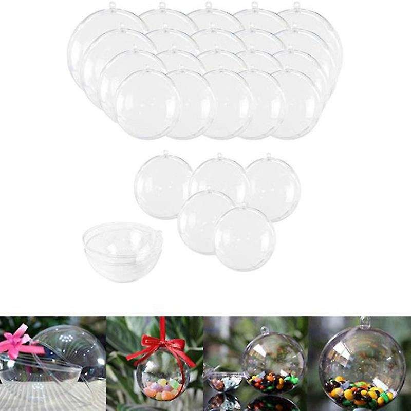 30pcs Plastic Hollow Ball Christmas Hollow Ball Decoration Ball Window Transparent Ball Packaging B