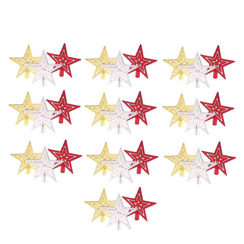 30pcs Star Hanging Holiday Decorative Crafts 5-pointed Star Hanging Decoration Pendant Pentagram Gar