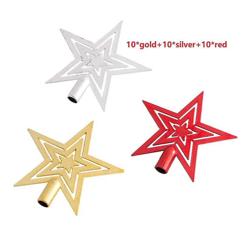 30pcs Star Hanging Holiday Decorative Crafts 5-pointed Star Hanging Decoration Pendant Pentagram Gar