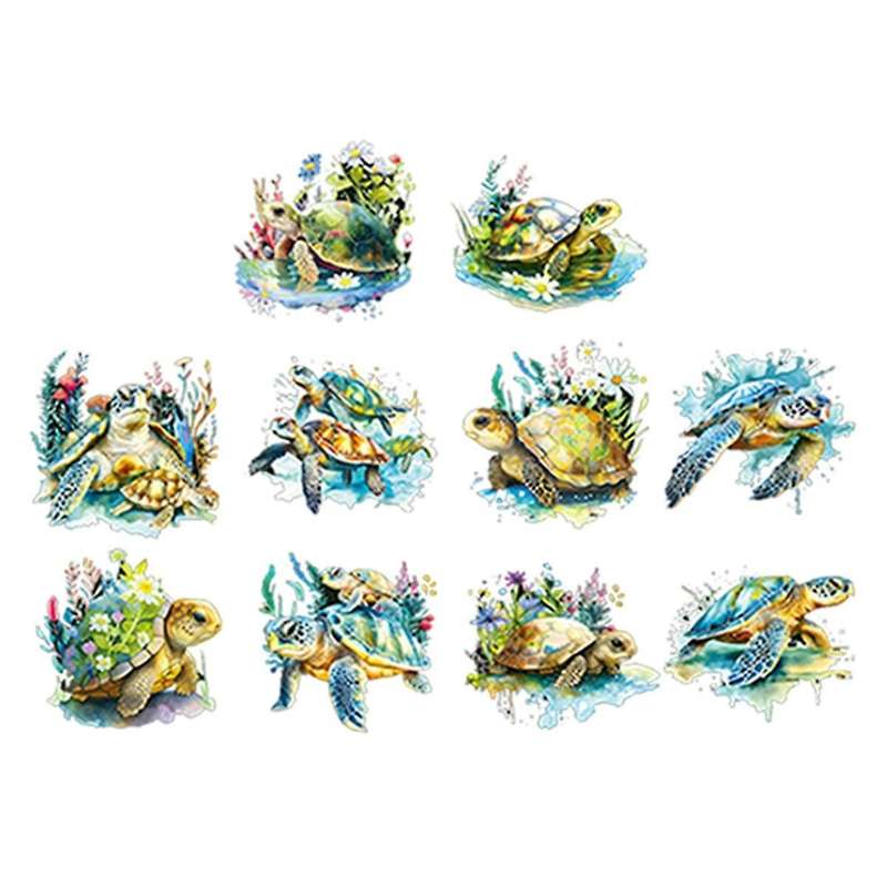 30Pcs Stickers for Girls Marine Animals Stickers, PET Waterproof Gold Holographic Outlines Vibrant C