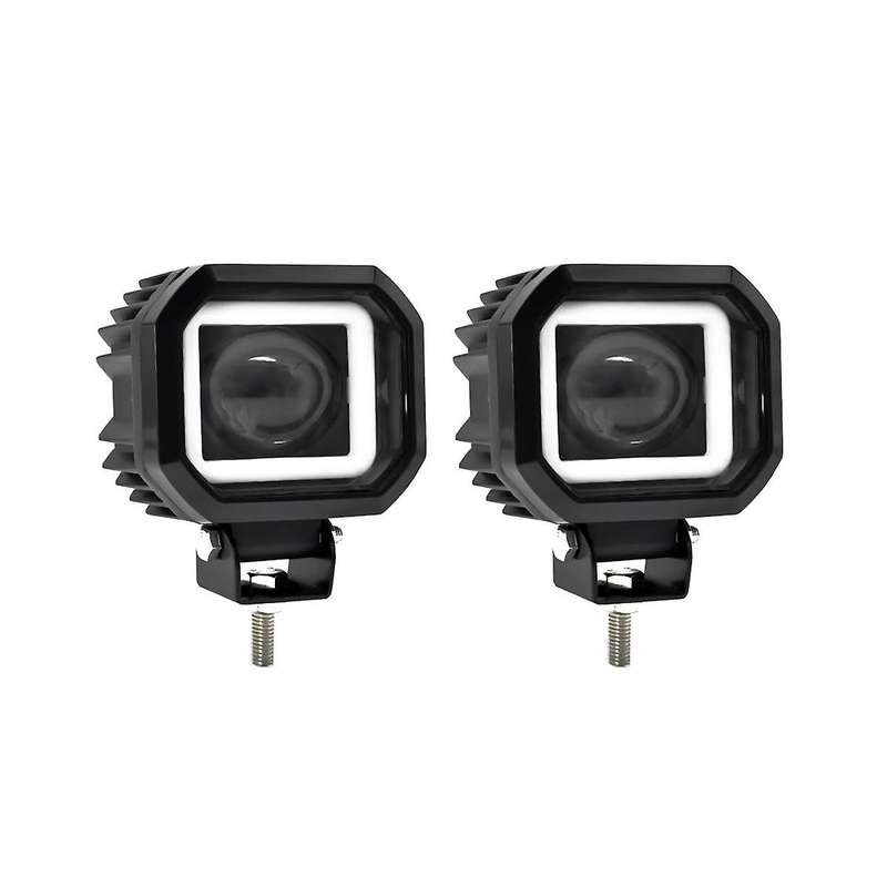 30w 6000lm Square Led Angel Eyes Light Bar 6000k/3000k White+yellow Light for Motorcycle Offroad Le