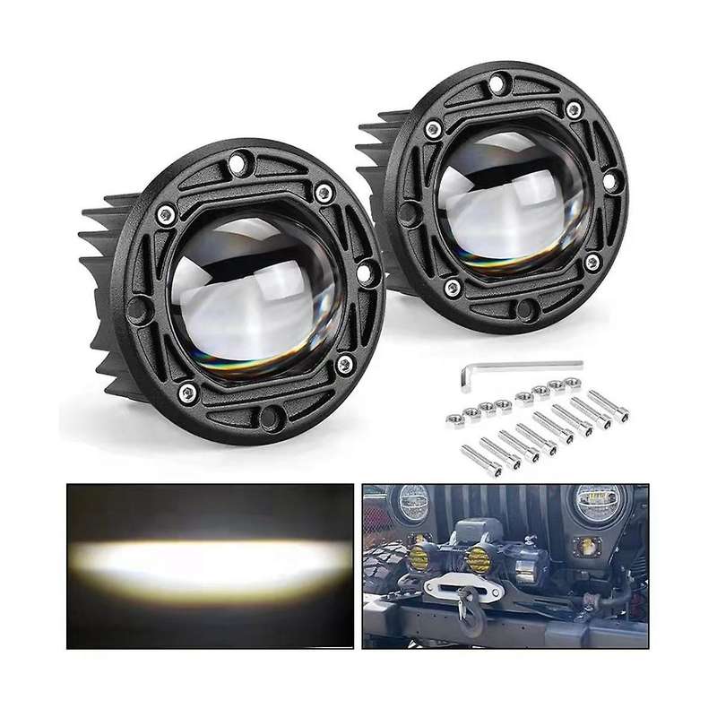30w Yellow White Colour 12v Led Round Spotlight 3inch Front Bar Fog Light Suitable for Motorbikes B