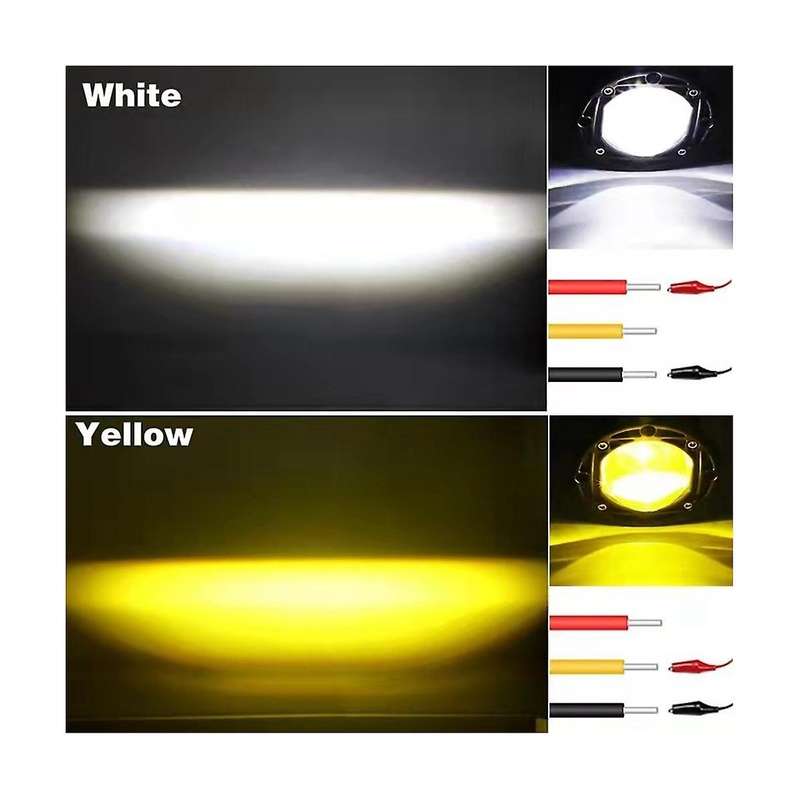 30w Yellow White Colour 12v Led Round Spotlight 3inch Front Bar Fog Light Suitable for Motorbikes B