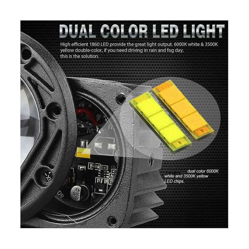 30w Yellow White Colour 12v Led Round Spotlight 3inch Front Bar Fog Light Suitable for Motorbikes B