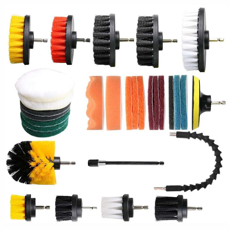 31 PCS Scrub Pads Power Scrubber Cleaning Kit Universal Cleaner Scrubbing Cordless Drill for Bathroo