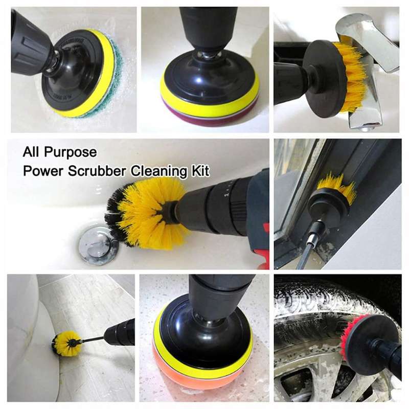 31 PCS Scrub Pads Power Scrubber Cleaning Kit Universal Cleaner Scrubbing Cordless Drill for Bathroo