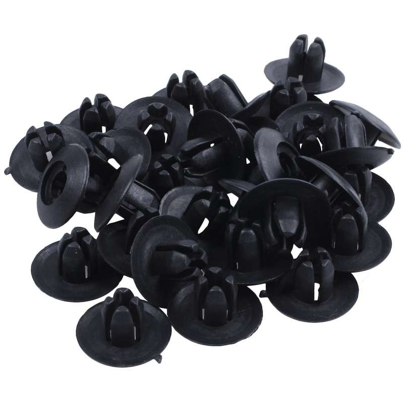 30x 8mm Auto Fender Clips Fit for Front Push-type Retainer Clips Black