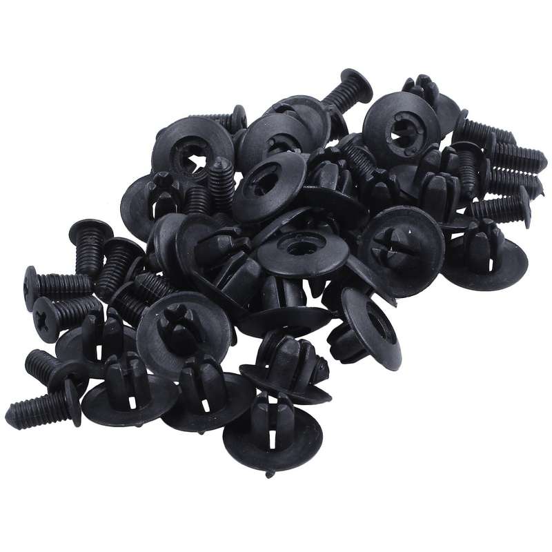 30x 8mm Auto Fender Clips Fit for Front Push-type Retainer Clips Black