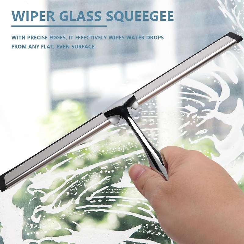 31 Cm Shower Squeegee Stainless Steel Shower Squeegee Window Squeegee Wiper Glass Squeegee for Clea