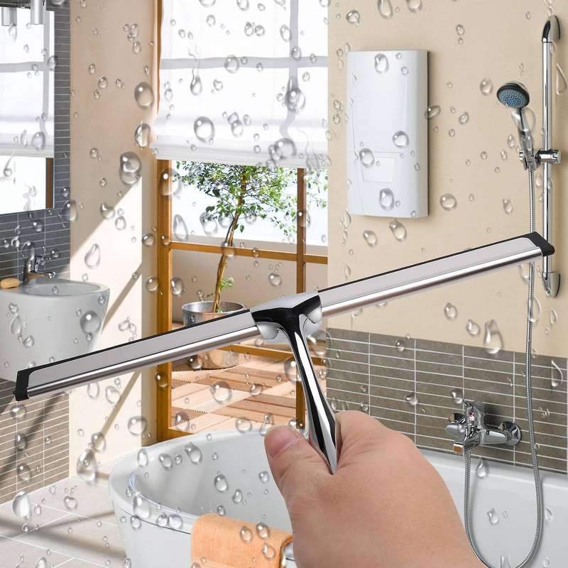 31 Cm Shower Squeegee Stainless Steel Shower Squeegee Window Squeegee Wiper Glass Squeegee for Clea