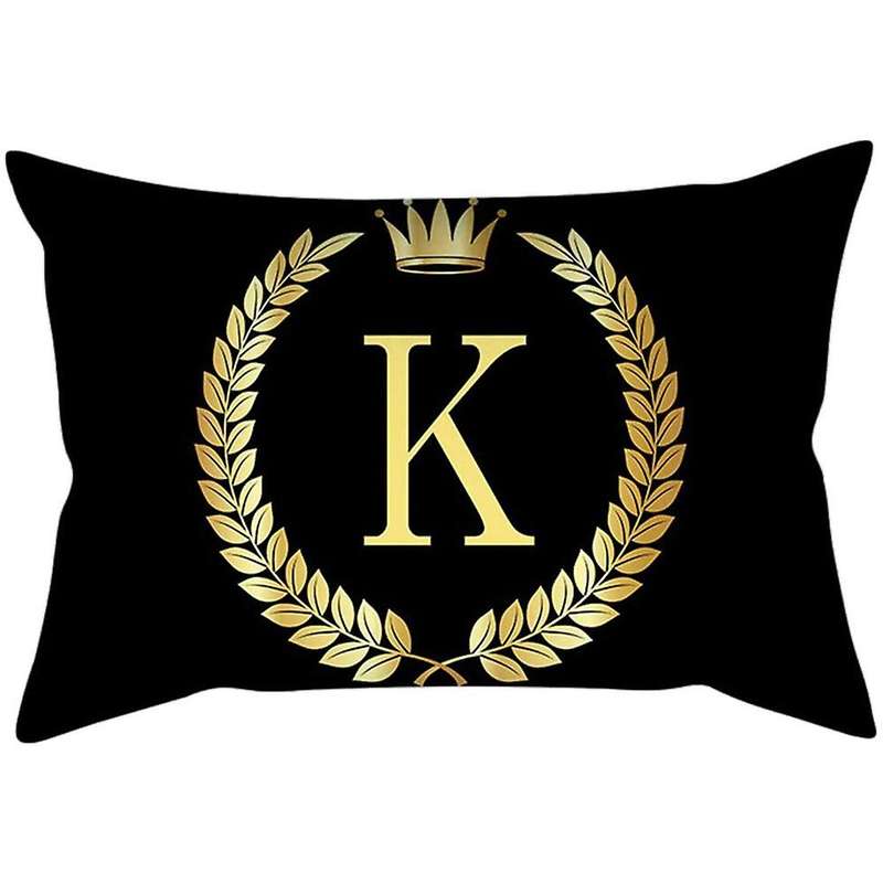30X50 cm Sofa Decorative Pillowcase Letter Crown Printing Peach Skin Cushion Cover (Random Style)