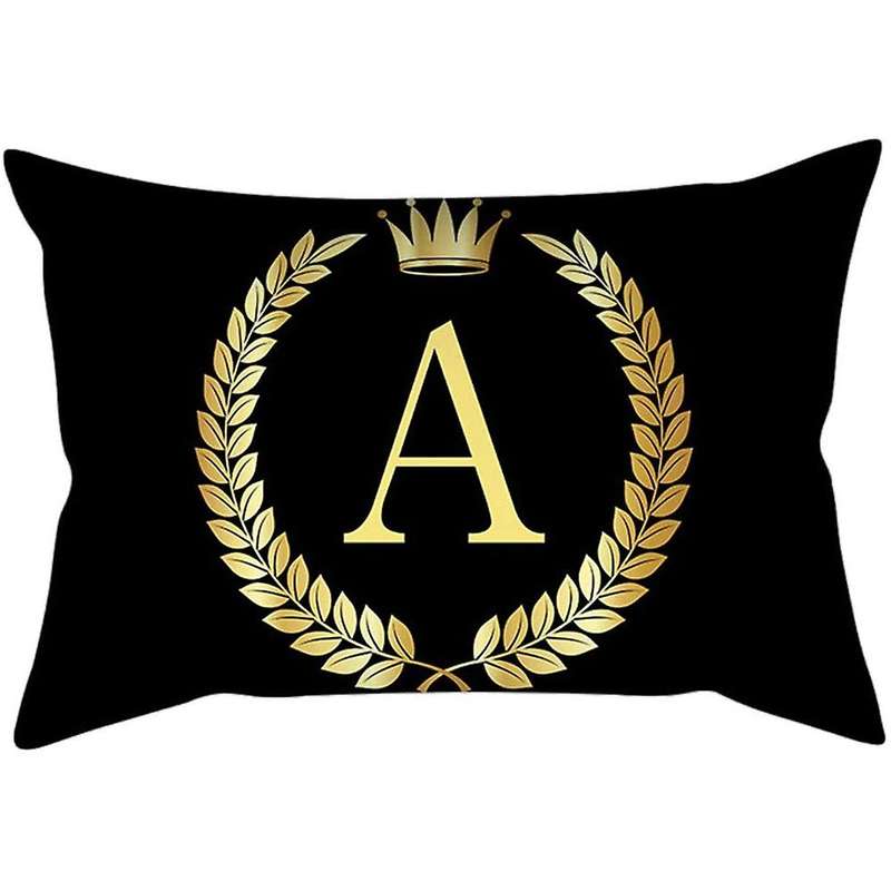 30X50 cm Sofa Decorative Pillowcase Letter Crown Printing Peach Skin Cushion Cover (Random Style)