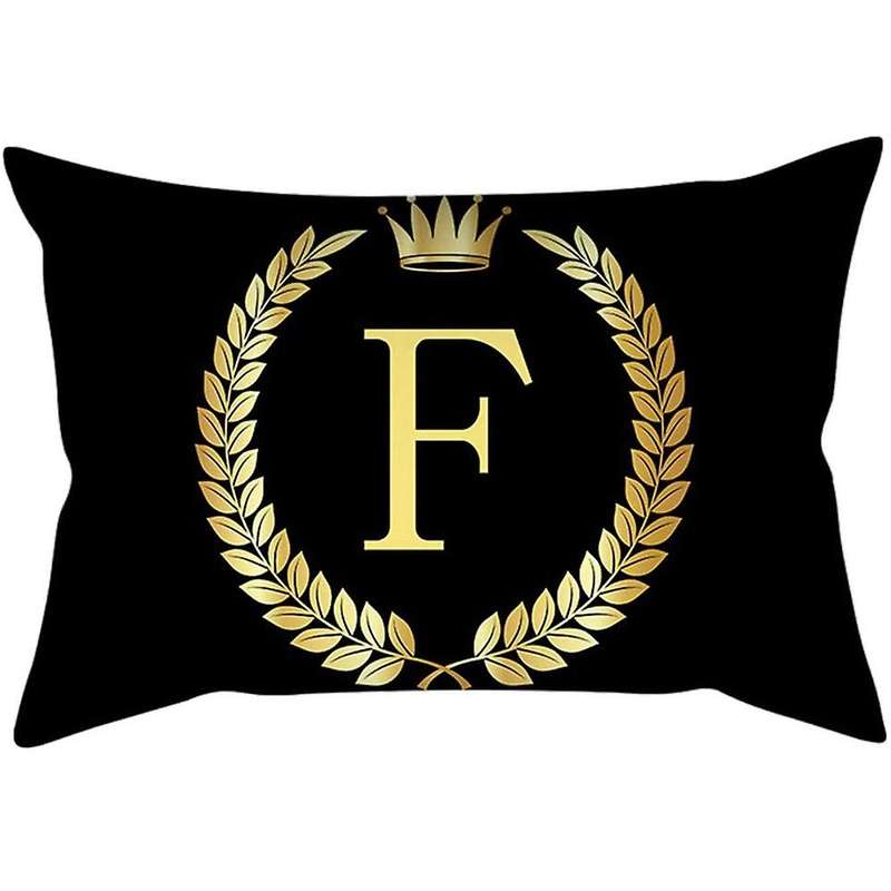 30X50 cm Sofa Decorative Pillowcase Letter Crown Printing Peach Skin Cushion Cover (Random Style)