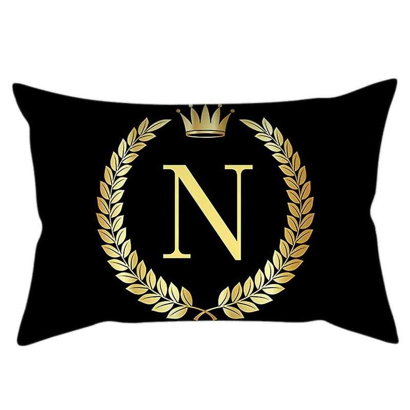 30X50 cm Sofa Decorative Pillowcase Letter Crown Printing Peach Skin Cushion Cover (Random Style)
