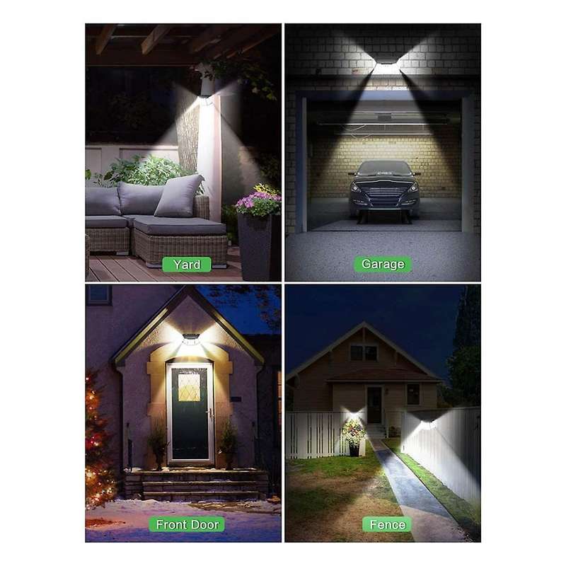 310 LED Solar Lights Outdoor 4 Packs, Upgraded Solar Motion Light Solar Wall Light with 3 Lighting M