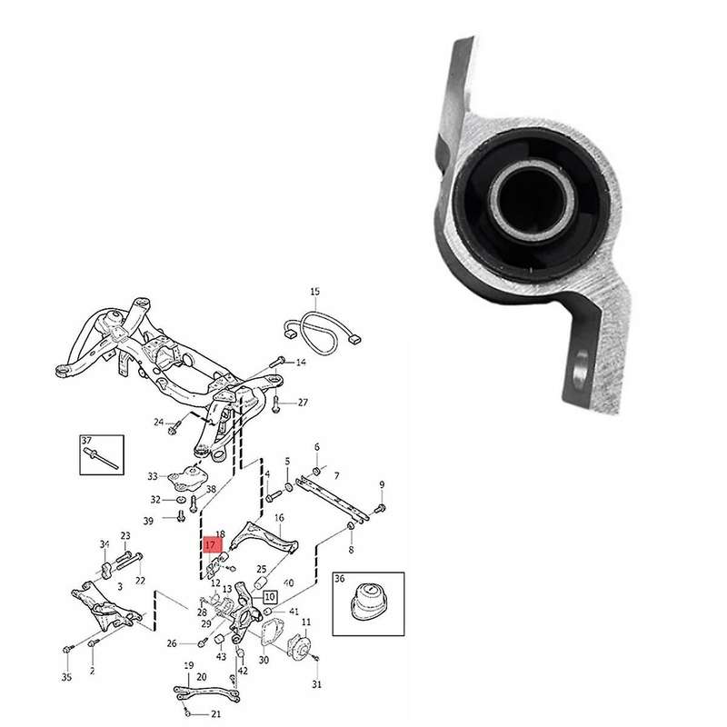 31277898 Rear Right Axle Control Arm Bushing Retainer for XC90 2003-2016 Upper Control Arm Mounitng