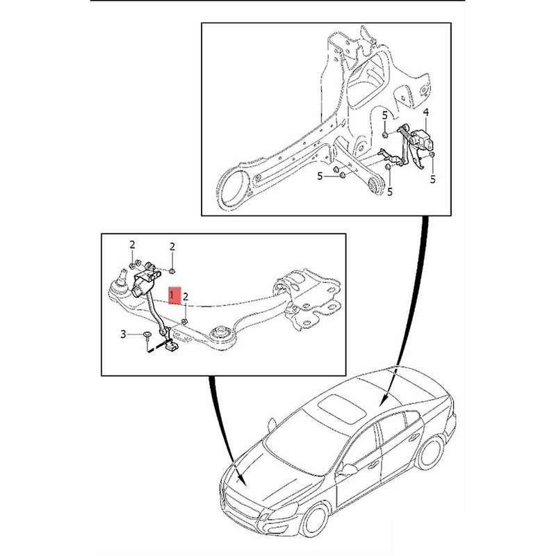 31288272 Headlight Level Sensor Right Front for S60 S60l V70 S80 S80l Xc60 Xc70 08-18 Height Sensor