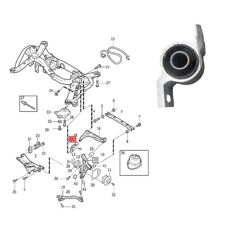 31277897 Rear Left Axle Control Arm Bushing Retainer for XC90 2003-2016 Upper Control Arm Mounitng
