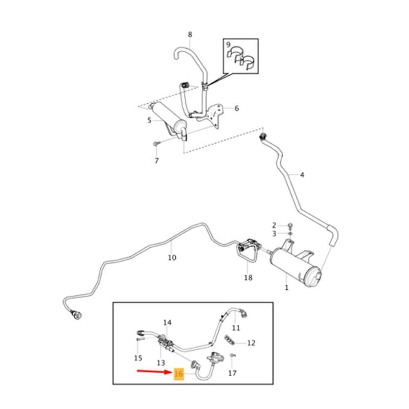 31478983 Emissions System Evaporator Pipe for S60 S80 S90 V90 Xc60 Xc70 Xc90